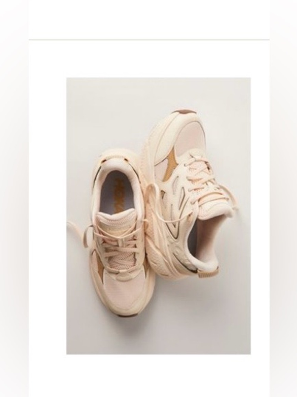 Hoka Women's Sneakers in Light Pink and Cream